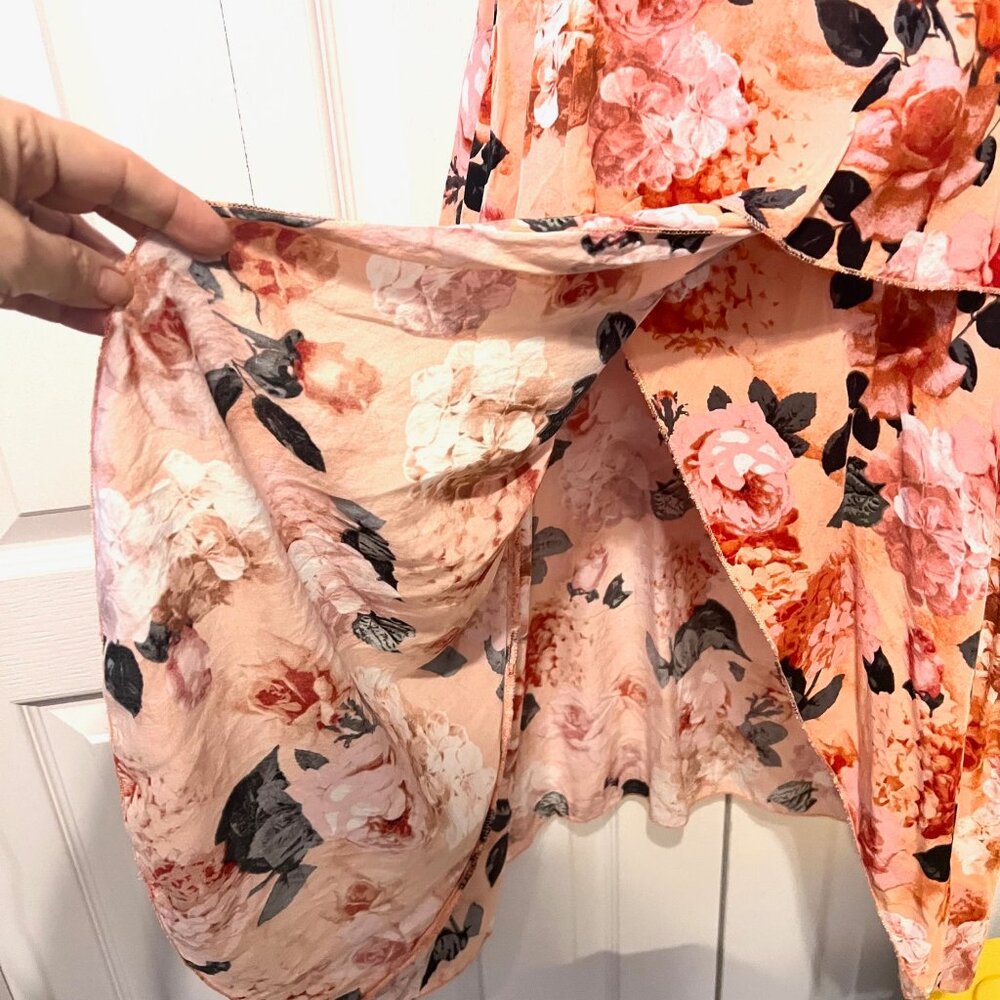 Anthropologies JAASE-Maxi Peach/Floral Long Tiered Ruffle X Small Dress-Boho - Picture 6 of 16